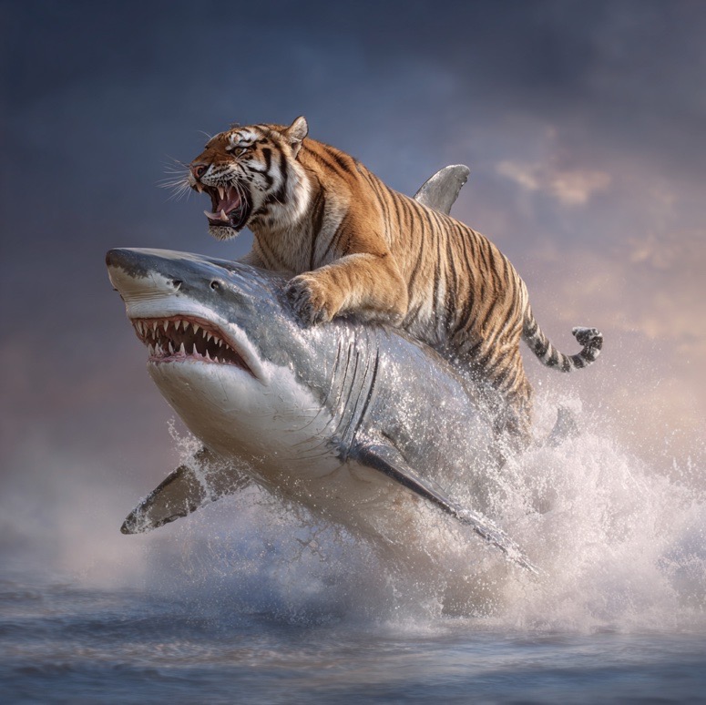 TigerRidingShark